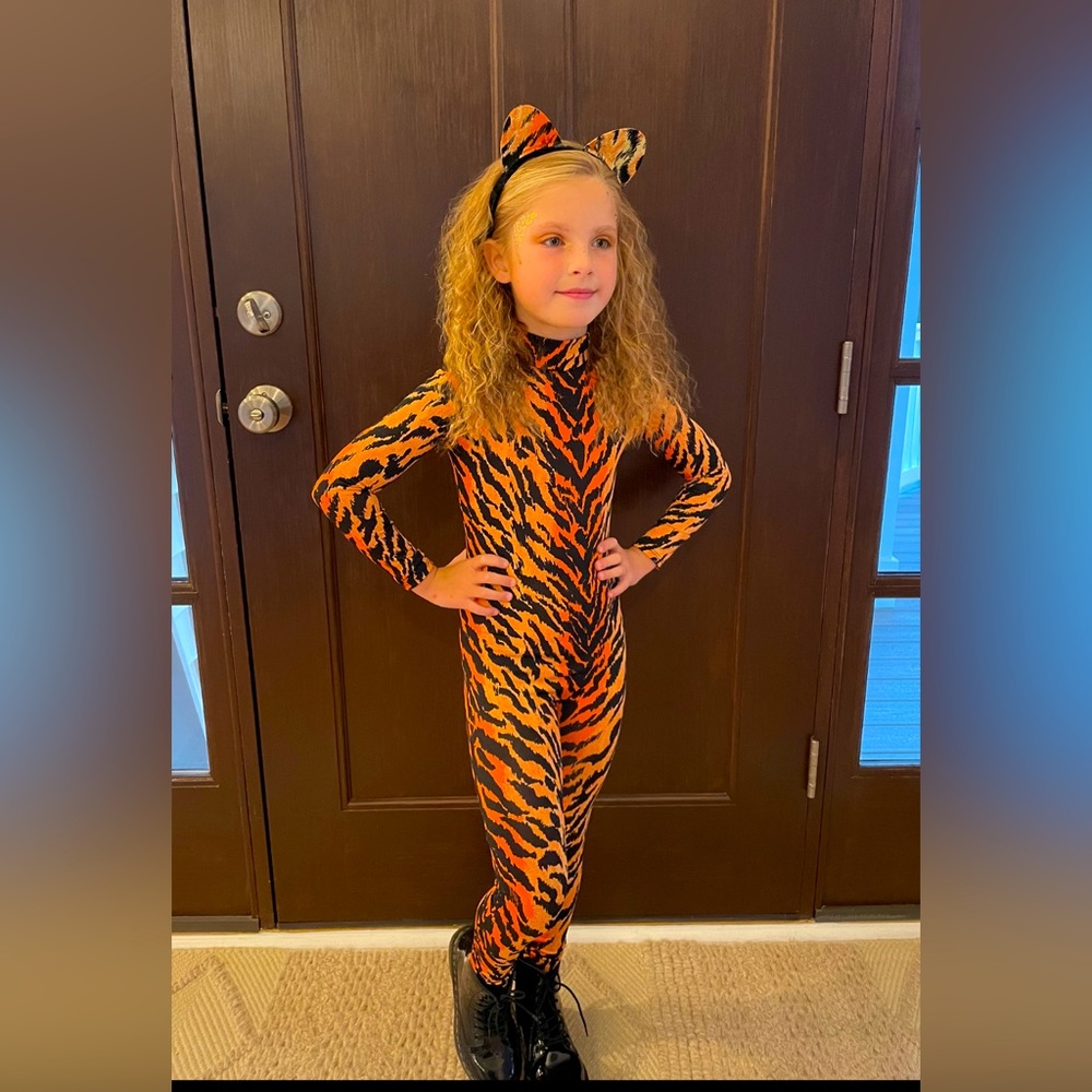 VGUC one piece tiger & matching ears costume